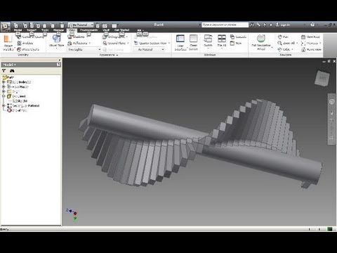 5.7 treppe inventor 2012 training - 3d sketch - helix - pattern along path