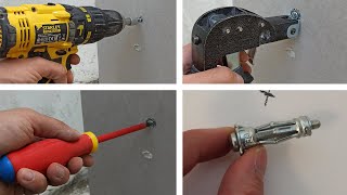 How to Fit Hollow Wall Anchors 3 WAYS ! comment fixer cheville molly de plusieurs manières placo