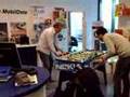 Crazy man at Nokia Foosball table