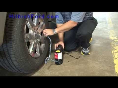 Hilbish Ford in Kannapolis NC offers tutorial on how to use fix-a-flat tire inflator