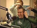 Joe Bartlett of WOR 710 AM Radio gets head shaved
