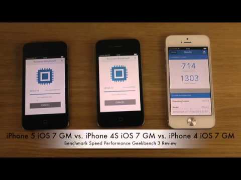 iPhone 5 iOS 7 GM vs. iPhone 4S iOS 7 GM vs. iPhone 4 iOS 7 GM - Benchmark Speed Performance Review