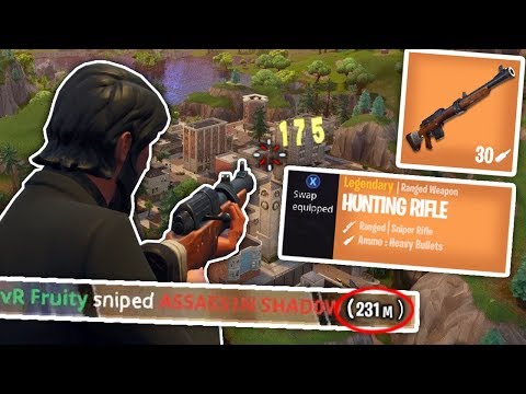 LONGEST SHOT WITH NEW HUNTING RIFLE | *LEGENDARY* | Fortnite Battle Royale (Hunting Rifle Gameplay)