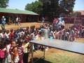 Handing out lunch at Kwasa Center