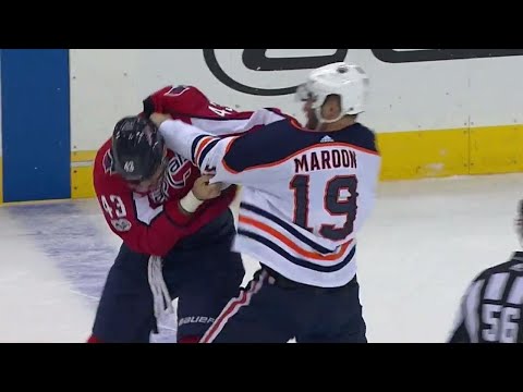 Video: Oilers' Maroon uses 'MMA style take down' & eventually boxing in fight with Capitals' Wilson