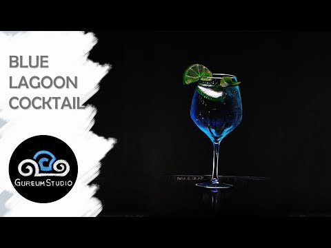 video-linktoworks-Acrylic Painting Blue Lagoon Cocktail | How To Draw A...