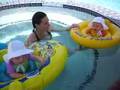 Mommy playing with Lily & Isabel in the pool