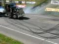 Big rig doing burnout and donuts - big rig, burnout, donuts, truck