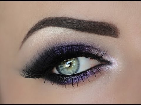 how to do purple eyeshadow for green eyes