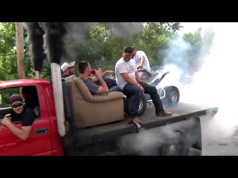 Hiarious Redneck - BEER CAN? Dually - ATV BURNOUT!!!