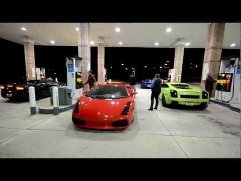 Epic Gas Station Filled w/ Lamborghini’s!