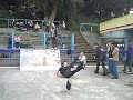 Crazy man do a acid drop in a wallride
