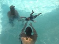 Ten month old floating