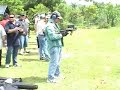 The American 180 always draws a crowd. Most machine guns only hold 30 rounds which lasts less than 3 seconds. However an American 180 holds 275 rounds and that can last over 12 seconds. That gives people a lot more time to notice a machine gun is being fired and look for it.