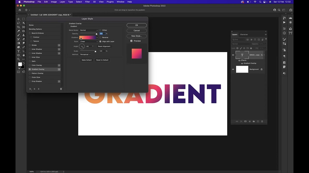 How to add gradient text - Photoshop