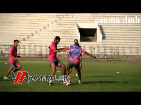 تدريب - بافيديو تألق صالح موسى وحفنى وصلاح ومرسى ولاعبين الجدد فى التقسيمة تدريب اليوم yazamalek.com by.osama diab.