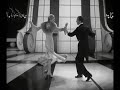the infamous dance from follow the fleet with fred astaire and ginger rogers.  the amazing mini drama at the end of this light hearted movie. during the final dance sequence on the boat it is possible to see fred hit in the face by rogers' beaded sleeve. the sequence was shot again 23 times in the hope of capturing the magic of that take without the accident, but it wasn't to be, and this original take was used!!

http://astaireandrogers.com/movies/fleet.php