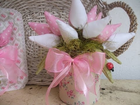 DIY: Faça você mesma, Decoração com tulipas de tecidos ♥
