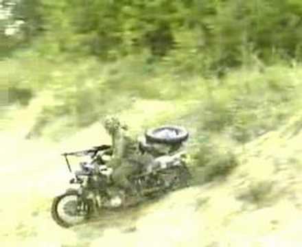 View sidecar motorcycle Ural military