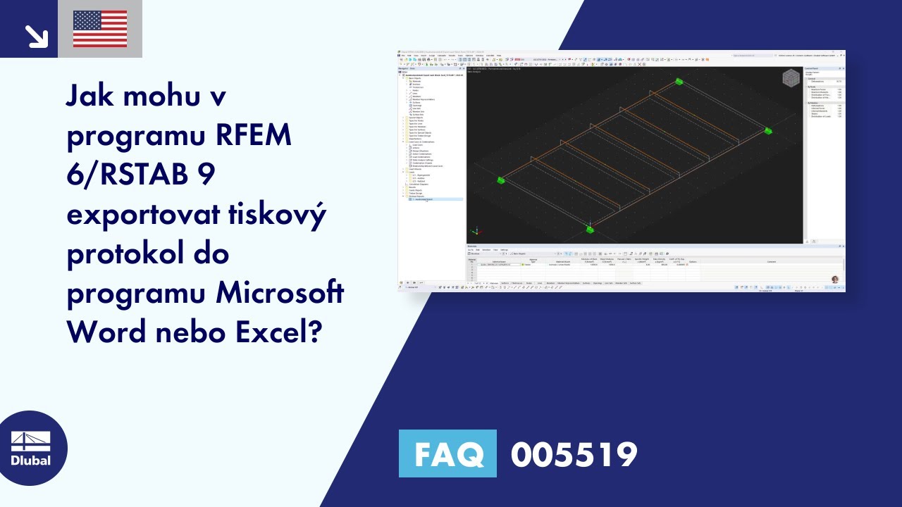 FAQ 005519 | Jak mohu v programu RFEM 6/RSTAB 9 vytvořit tiskový protokol podle programu Microsoft Word nebo Excel?