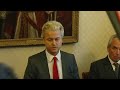 Muslim protests met the arrival of controversial Dutch MP Geert Wilders who's film Fitna criticised the Koran . Follow us on twitter at twitter.com