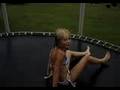 retarded nicole on the trampoline with the sprinkler.
