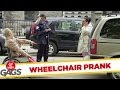 Man In Wheelchair Gets Pulled By Car Prank
