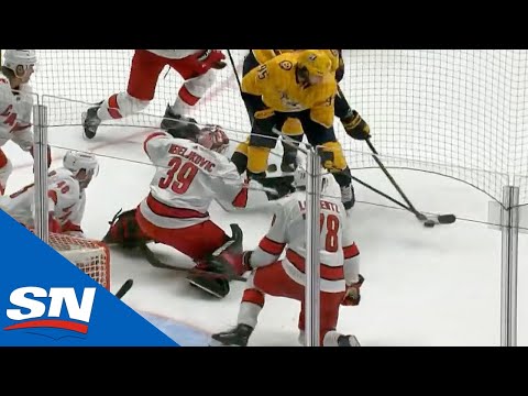 Ryan Johansen Scores After Wild Scrum In Front Of Hurricanes Goal