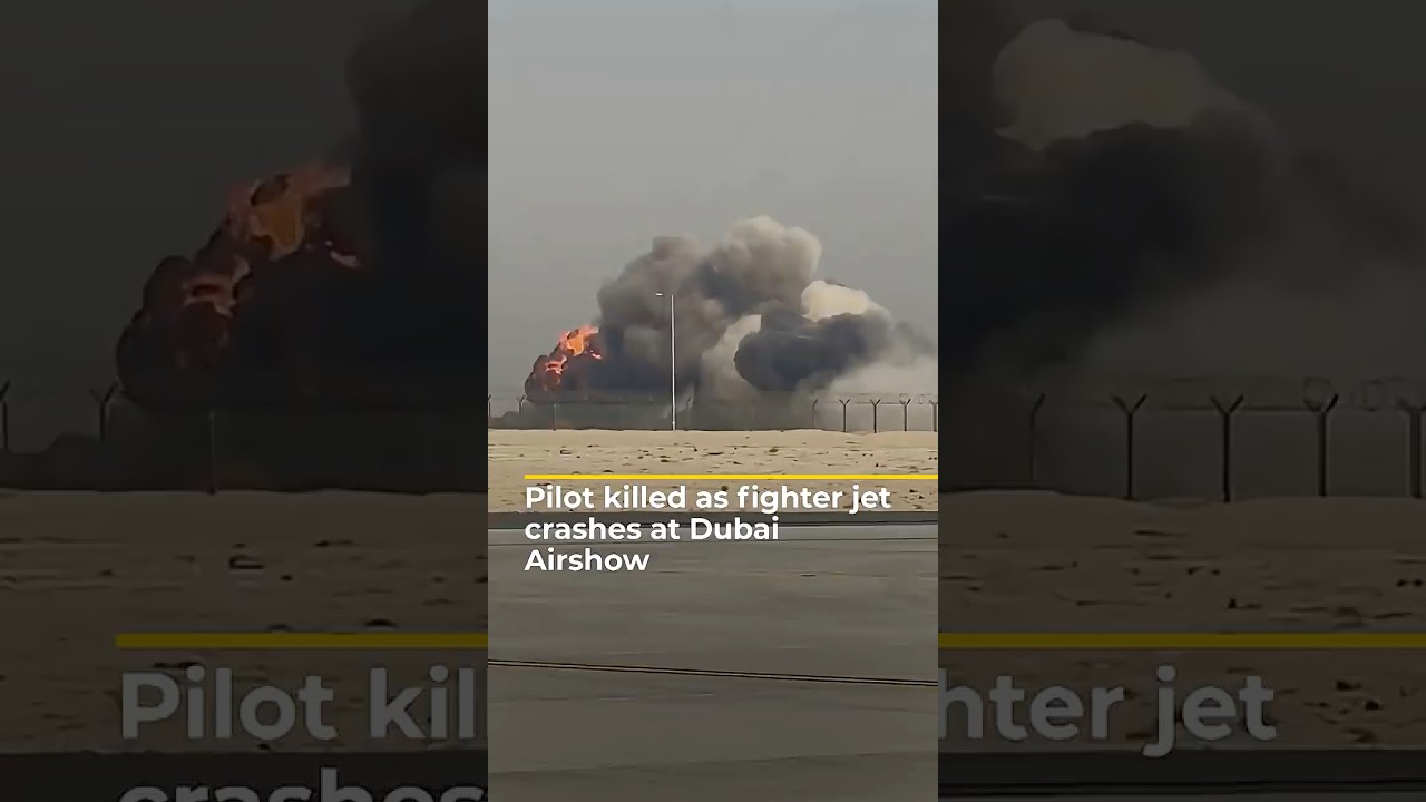 Pilot killed as fighter jet crashes at Dubai Airshow | AJ #shorts