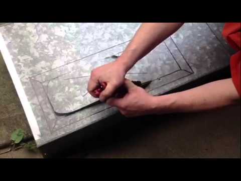 how to cut a vent in duct work