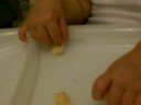 Coleton eats puffs and makes faces