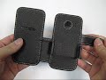 PDair Leather Case for Verizon Wireless HTC Droid Eris - Book Type (Black)