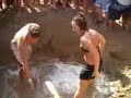 TWO HOT GIRLS WRESTLE CATFIGHT ON BEACH SKIMPY SKIRTS BIKINI