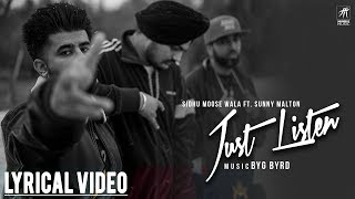 Just Listen  Lyrical Video  Sidhu Moose Wala ft Su