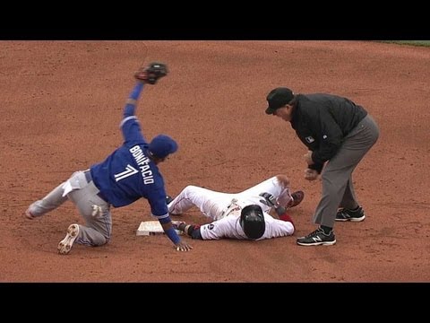 Video: TOR@BOS: Cabrera throws out Pedroia at second