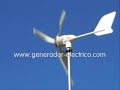 Aerogenerador Ico-GE funcionando a 2,1m/s
