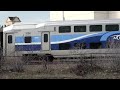 This AMT commuter train is arriving at Dorval Station. The commuter trains here run on the CP Vaudreuil Sub. Two Ex-Amtrak F40PHR units push the train west to its final stop at Vaudreuil, QC.