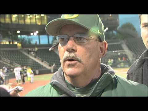 oregon - Oregon Head Coach George Horton speaks to the media after Oregon's 3-0 win over Oregon State in the first game of this year's Civil War.
