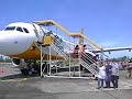 Boarding off the plane in Roxas City Boarding off the plane in Roxas City