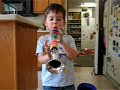 Oren playing the \"trumpet\"