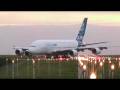Airbus A380 crosswind landing test at Brest
