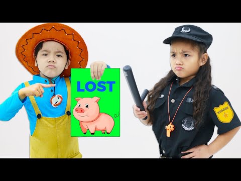 Annie and Sammy Pretend Play Lost Pets at the Farm | Kids Looking for New Pets