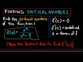 Finding Critical Numbers - Example 1