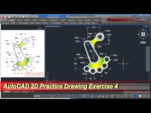 AutoCAD 2D Practice Drawing | Exercise 4 | Basic Tutorial – Formación ...