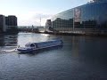 Cruising boat near European Parliament, Strasbourg