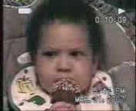 frown - A baby laughing and making a funny frown.