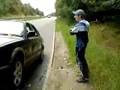 smash road accident slaping a bmw in mansfield mad as a bastard