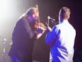 dirk powell and kevin wimmer playing fiddle sticks in santanda spain