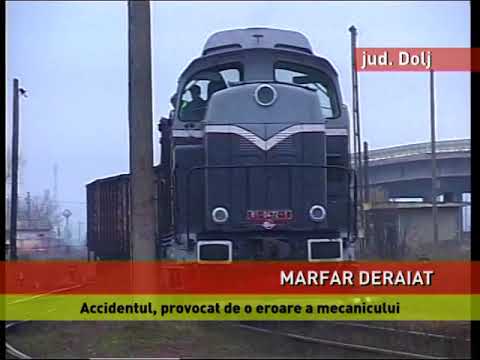Tren marfar, deraiat aproape de Craiova