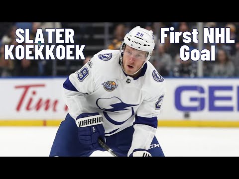 Slater Koekkoek #29 (Tampa Bay Lightning) first NHL goal 12/10/2017